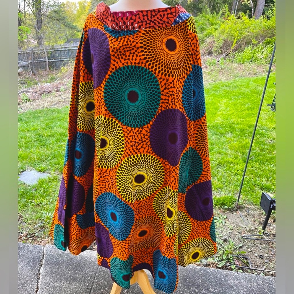 NWOT Ankara Circles Full Long Skirt with Pockets 1X 2X